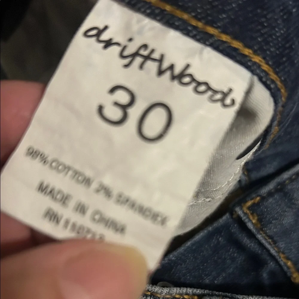 DRIFTWOOD Blue Straight-Leg Jeans with Side Button Accents